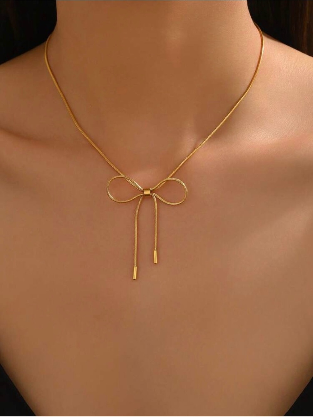 18k Gold Plated Bow Necklace